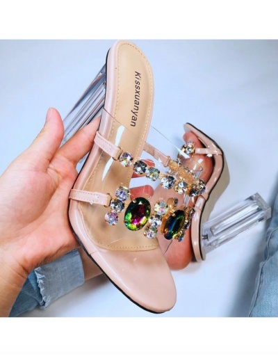  Summer PVC Rhinestone Sandals Heels #799007 $40.10 USD, Wholesale Fashion Heels