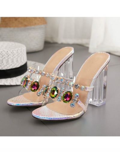 Replica  Summer PVC Rhinestone Sandals Heels #799007 $40.10 USD for Wholesale