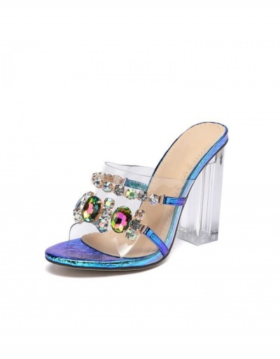 Replica  Summer PVC Rhinestone Sandals Heels #799007 $40.10 USD for Wholesale