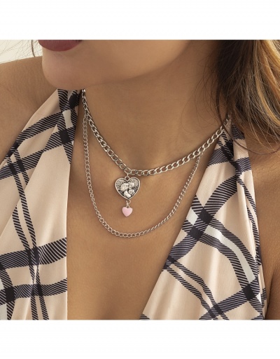 Replica  Fashion Heart Hip Hop Hollow Out Necklace #799015 $6.21 USD for Wholesale