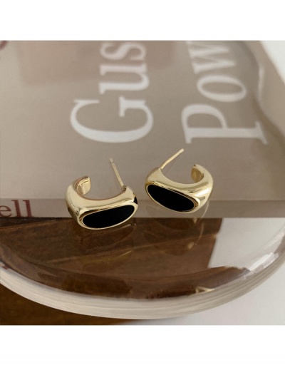  French Minimalist Style Black Small Women's Earrings #799021 $4.52 USD, Wholesale Fashion Earrings