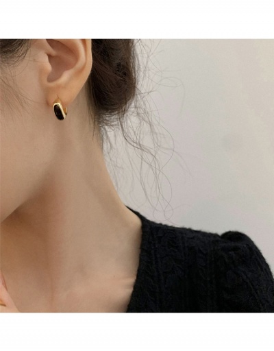 Replica  French Minimalist Style Black Small Women's Earrings #799021 $4.52 USD for Wholesale