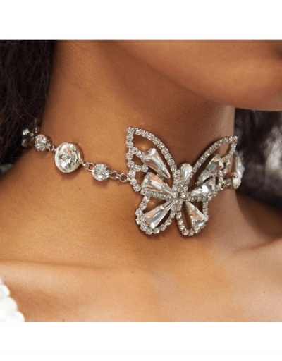  Rhinestone Butterfly Zircon Design Choker Necklace #799024 $14.61 USD, Wholesale Fashion Necklaces