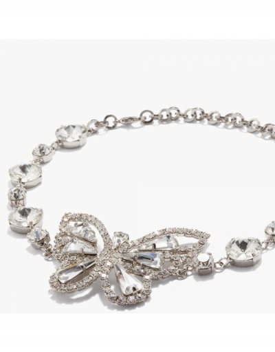 Replica  Rhinestone Butterfly Zircon Design Choker Necklace #799024 $14.61 USD for Wholesale