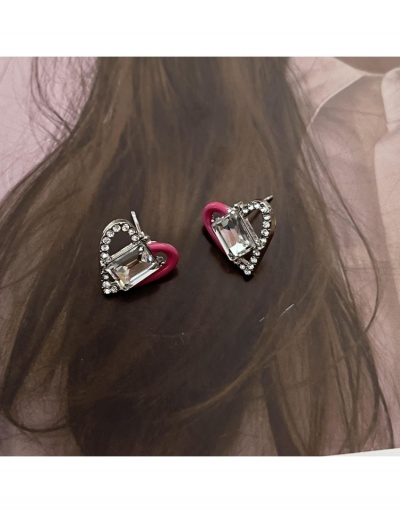  Light Luxury Heart Rhinestone Earring For Women #799025 $6.68 USD, Wholesale Fashion Earrings