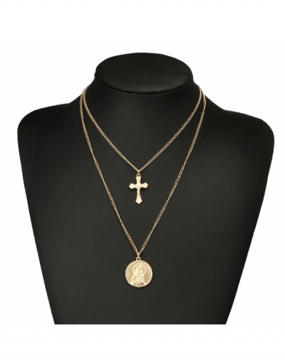  New Cross Pendant Layered Necklace For Women #799026 $5.33 USD, Wholesale Fashion Necklaces