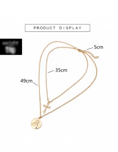 Replica  New Cross Pendant Layered Necklace For Women #799026 $5.33 USD for Wholesale