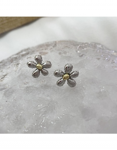  Design Sense Personality Silver Flower Women's Earrings #799027 $6.83 USD, Wholesale Fashion Earrings