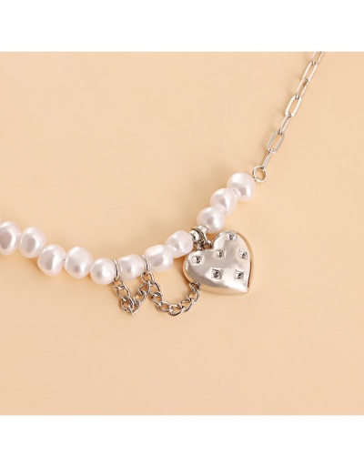 Replica  Heart Faux Pearl Hollow Out Girls Necklace #799028 $4.32 USD for Wholesale