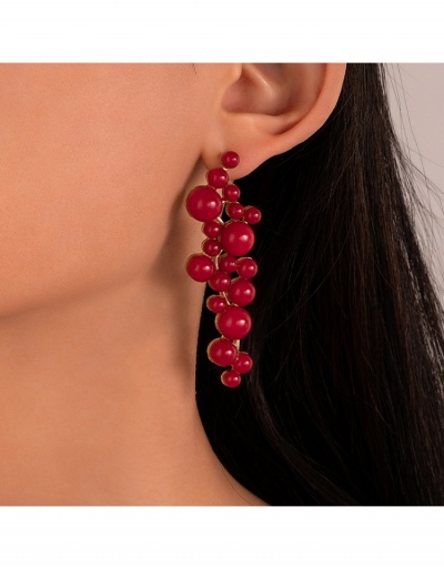 Cute Red Round Earrings For Women #799029 $5.86 USD, Wholesale Fashion Earrings