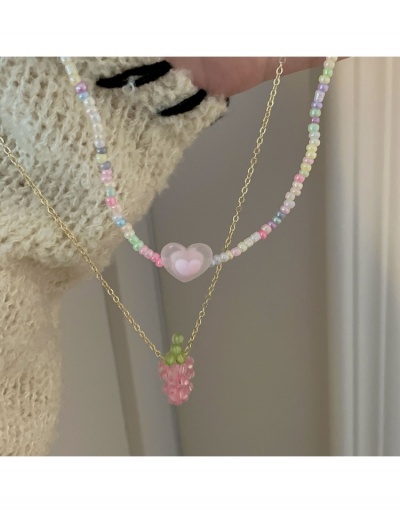 Replica  Fashion Double Peach Heart Collarbone Chain For Girls #799030 $8.45 USD for Wholesale