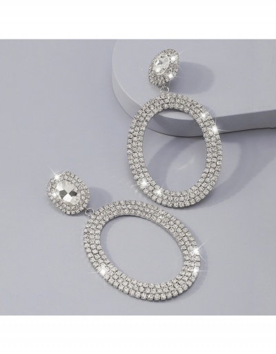 Replica Exaggerated Rhinestone Oval Pendant Earrings #799036 $14.10 USD for Wholesale