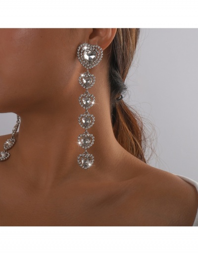 Trendy Rhinestone Heart Pendant Earrings #799038 $13.52 USD, Wholesale Fashion Earrings