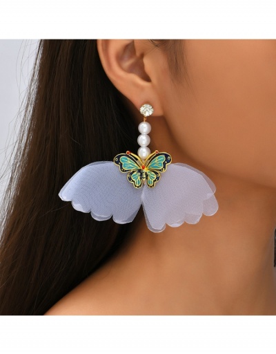 Sweeties Faux Pearl  Butterfly Pendant Earrings #799040 $7.73 USD, Wholesale Fashion Earrings