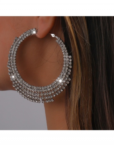 Luxurious Full Rhinestone Big Circle Earrings #799042 $13.97 USD, Wholesale Fashion Earrings