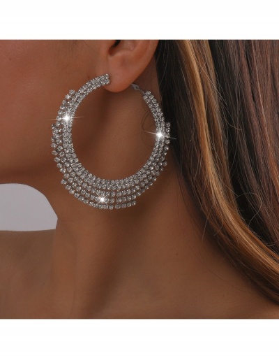 Replica Luxurious Full Rhinestone Big Circle Earrings #799042 $13.97 USD for Wholesale