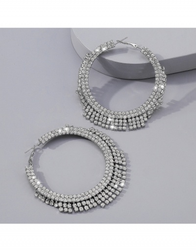 Replica Luxurious Full Rhinestone Big Circle Earrings #799042 $13.97 USD for Wholesale