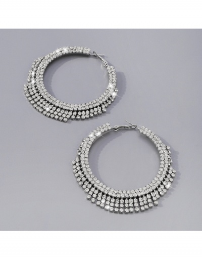 Replica Luxurious Full Rhinestone Big Circle Earrings #799042 $13.97 USD for Wholesale