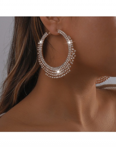 Replica Luxurious Full Rhinestone Big Circle Earrings #799042 $13.97 USD for Wholesale