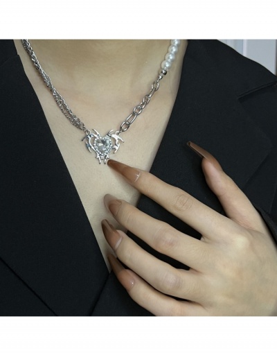  Fashion Heart Patchwork Faux Pearl Women's Necklace #799043 $7.78 USD, Wholesale Fashion Necklaces