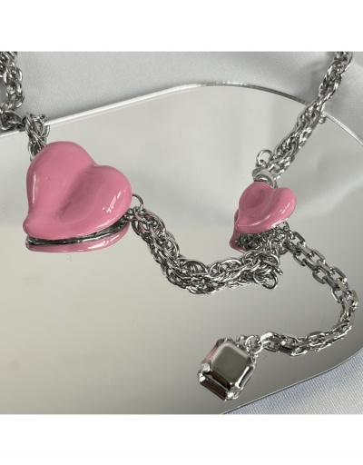 Lovely Heart Chain Patch Necklace For Women #799048 $12.43 USD, Wholesale Fashion Necklaces