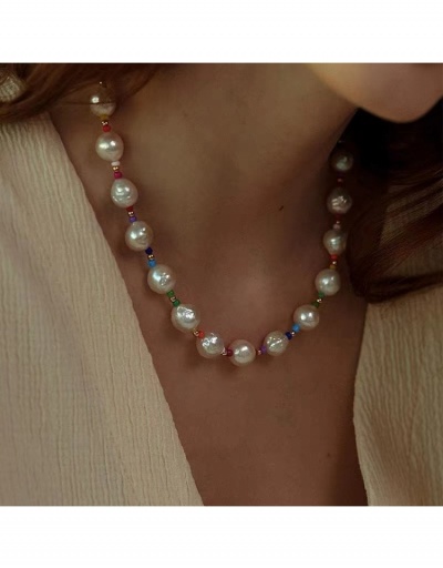 Replica  Ins Style Faux Pearl Beads Patch Necklace For Women #799049 $16.53 USD for Wholesale