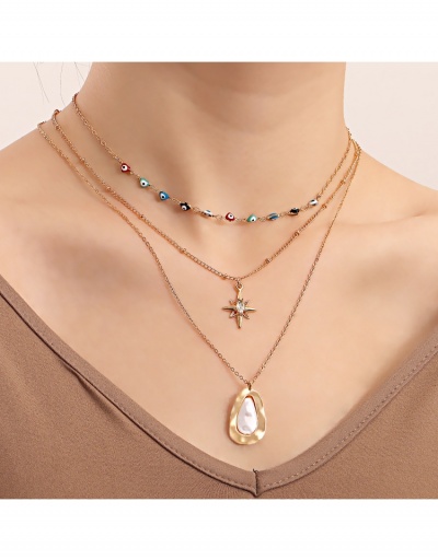 Replica  Fashion Devil's Eye Faux Pearl Design Necklace #799055 $5.99 USD for Wholesale