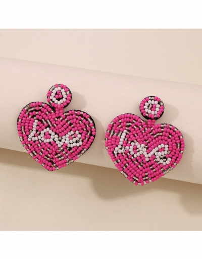 Replica  Leisure Letter Heart Beaded Contrast Color Earrings #799067 $11.90 USD for Wholesale