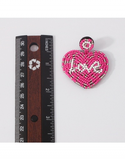 Replica  Leisure Letter Heart Beaded Contrast Color Earrings #799067 $11.90 USD for Wholesale