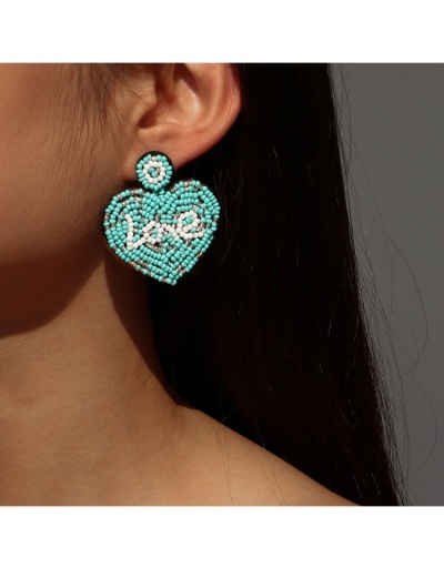 Replica  Leisure Letter Heart Beaded Contrast Color Earrings #799067 $11.90 USD for Wholesale