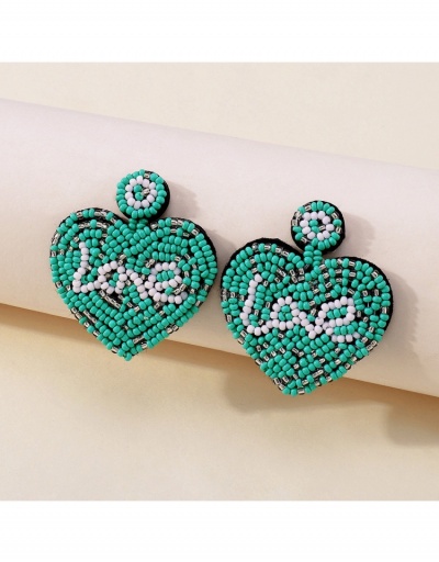 Replica  Leisure Letter Heart Beaded Contrast Color Earrings #799067 $11.90 USD for Wholesale