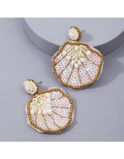 Replica  Personalized Beaded Colorful Shell Design Earrings  #799069 $11.83 USD for Wholesale