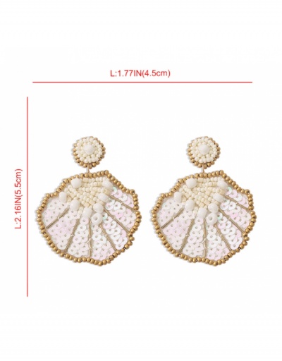 Replica  Personalized Beaded Colorful Shell Design Earrings  #799069 $11.83 USD for Wholesale