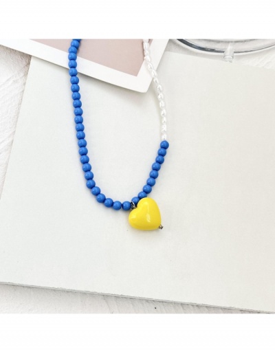 Replica  Korean Design Sense Heart Faux Pearl Necklace #799072 $7.36 USD for Wholesale