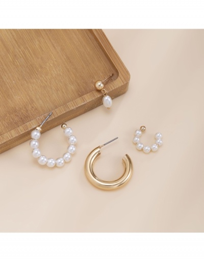 Replica Ladies C-shape Faux Pearl  Earring Sets #799075 $5.72 USD for Wholesale