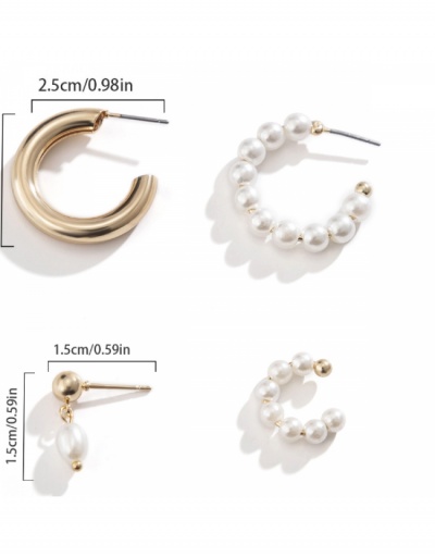 Replica Ladies C-shape Faux Pearl  Earring Sets #799075 $5.72 USD for Wholesale