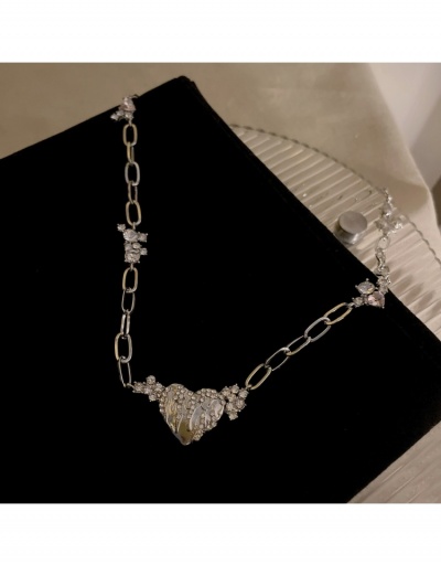 Replica  Metal Decor Rhinestone Heart Hip-hop Necklace #799077 $7.83 USD for Wholesale