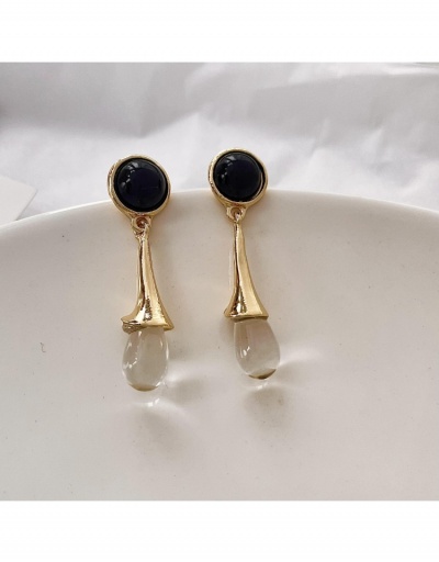  French Retro Transparent Water Drop Earrings #799079 $11.51 USD, Wholesale Fashion Earrings