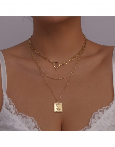 Punk Style Solid Pendant Layered Necklace #799082 $8.32 USD, Wholesale Fashion Necklaces