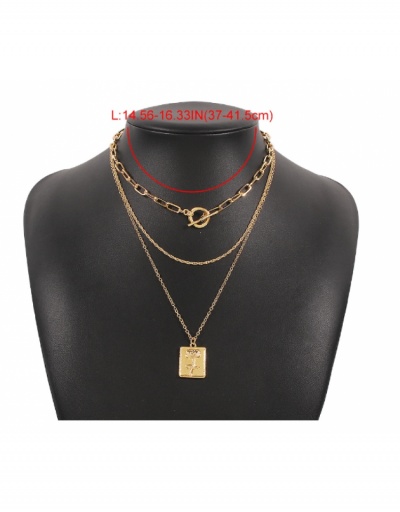 Replica Punk Style Solid Pendant Layered Necklace #799082 $8.32 USD for Wholesale