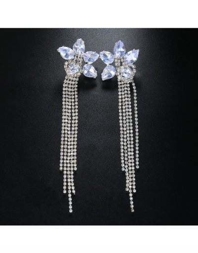 Replica Stylish Flower RhinestoneTassels Earrings  #799083 $12.15 USD for Wholesale