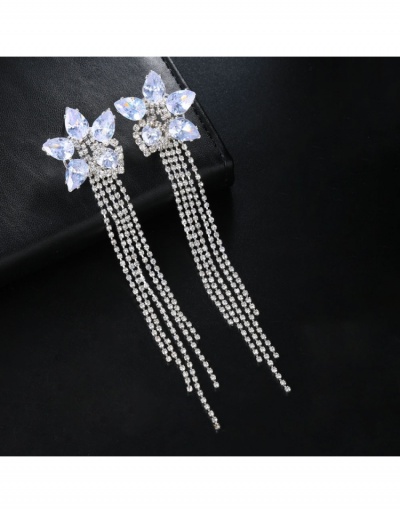 Replica Stylish Flower RhinestoneTassels Earrings  #799083 $12.15 USD for Wholesale