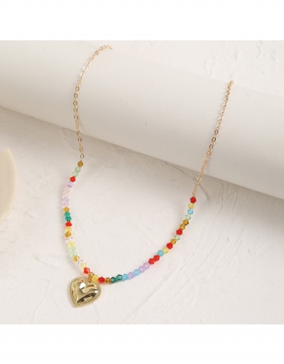 Replica  Cute Crystal Heart Personalized Beaded Simple Necklace #799086 $5.80 USD for Wholesale