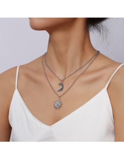  Personality Sun And Moon Pendant Women Necklace #799088 $5.80 USD, Wholesale Fashion Necklaces