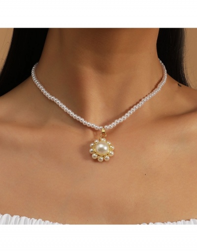 New Flower Faux Pearl Korean Style Necklace #799090 $4.76 USD, Wholesale Fashion Necklaces