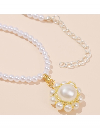 Replica New Flower Faux Pearl Korean Style Necklace #799090 $4.76 USD for Wholesale