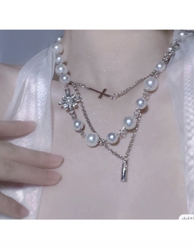 Replica  Faux Pearl Irregular Chain Design Necklace #799098 $9.18 USD for Wholesale