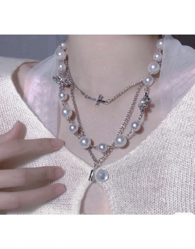 Replica  Faux Pearl Irregular Chain Design Necklace #799098 $9.18 USD for Wholesale