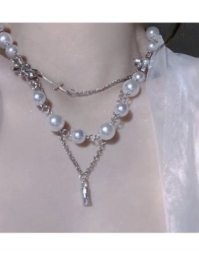 Replica  Faux Pearl Irregular Chain Design Necklace #799098 $9.18 USD for Wholesale