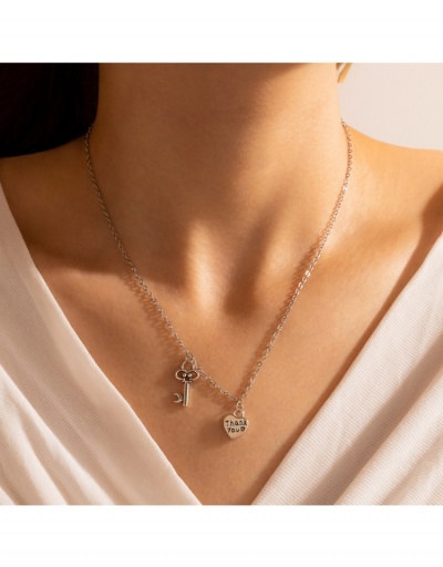 Trendy Easy Matching Heart Key Pendant Necklace For Ladies #799104 $4.03 USD, Wholesale Fashion Necklaces